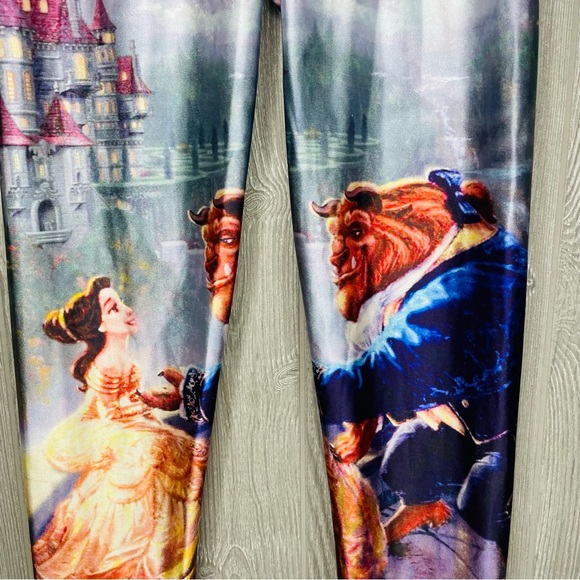 Beauty and the beast lotus leggings kids large Disney beauty and the beast - Picture 4 of 6